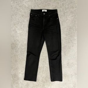 Reformation Liza High Straight Crop - Black Wash